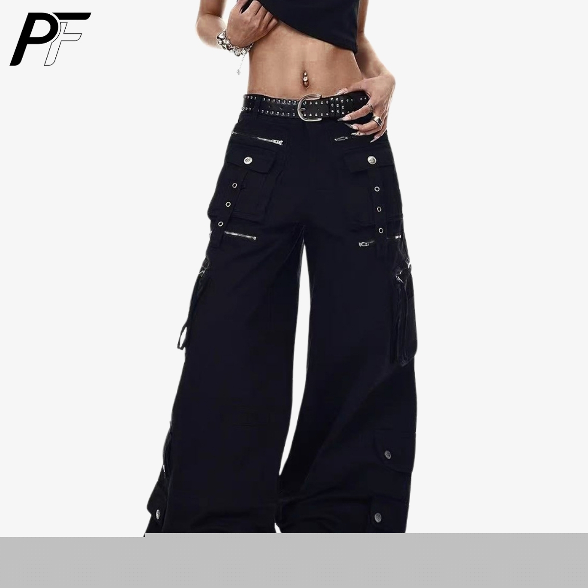 Techwear Pants Tactical - Grunge Techwear Wide Leg Cargo Pants