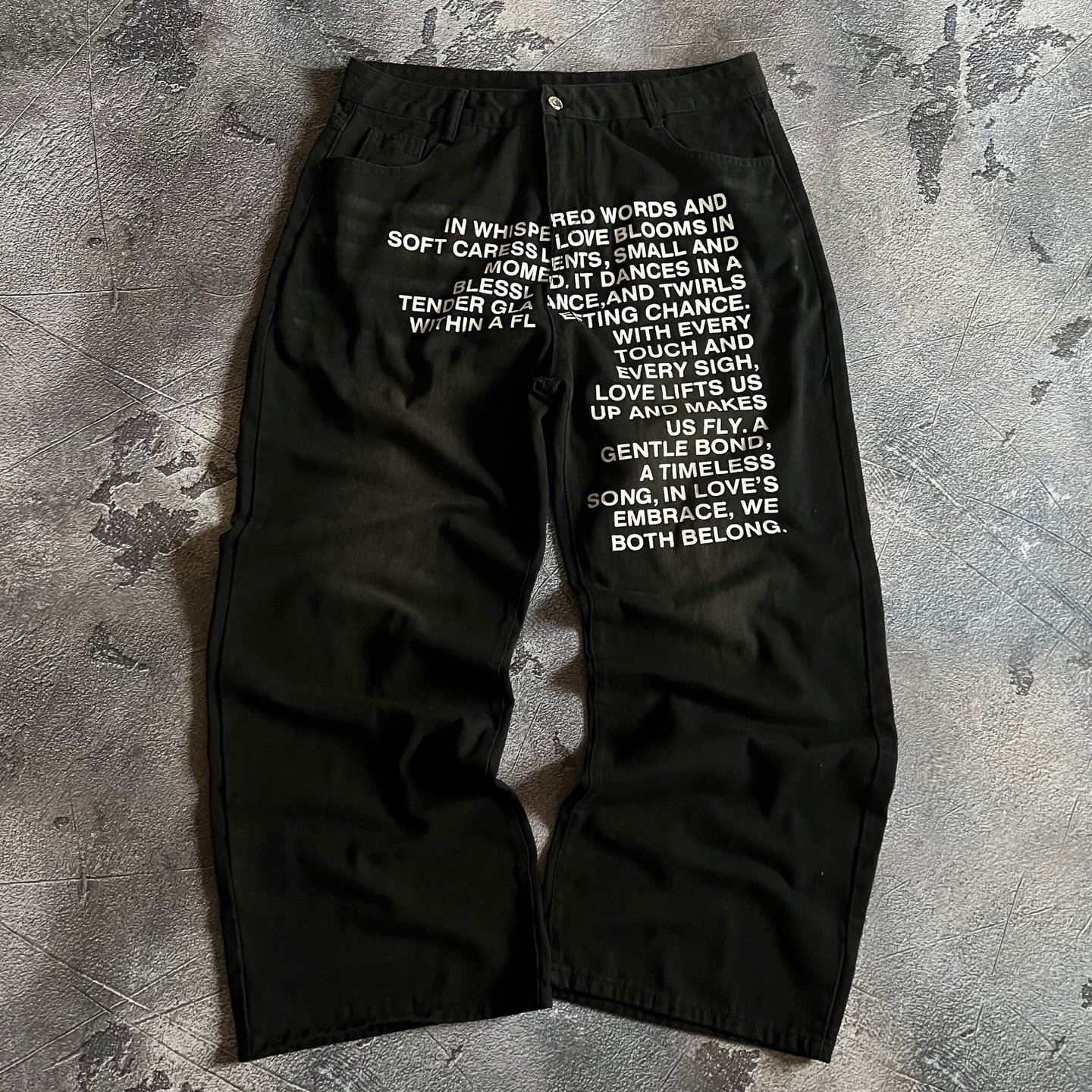 American Pattern Letter Jeans  - Street Fashion Harajuku review and price