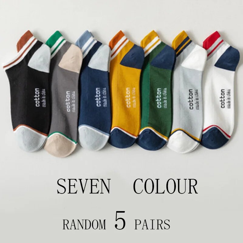 5 Pairs Man Short Socks Fashio - Street Fashion Style Male review and price