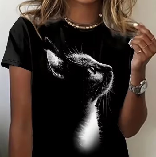 2025 New 3D Cat Print Ladies U - Fashion Street Cat review and price