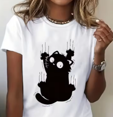 2025 New 3D Cat Print Ladies U - Fashion Street Cat review and price