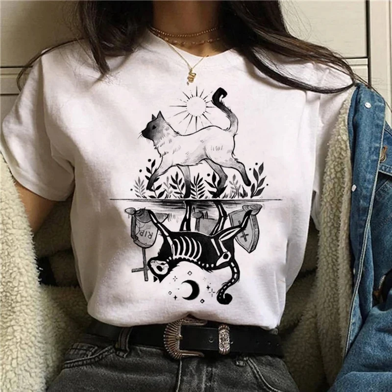 Cartoon Halloween Cat T-shirt  - Street Fashion Asian review and price