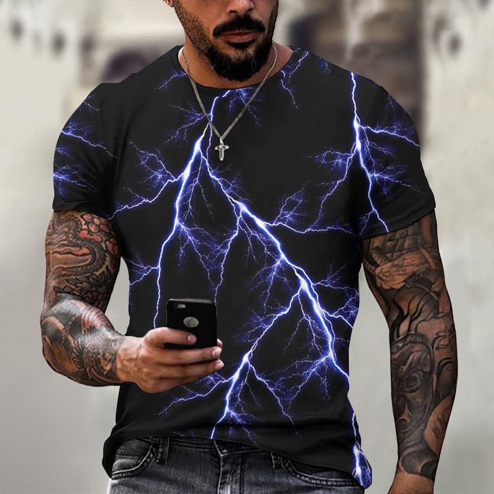Lightning Graphic Men's T-Shir - Street Fashion Style Male review and price