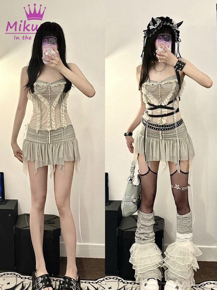 Y2k Two Piece Set Outfit Aesth - Street Fashion Harajuku review and price