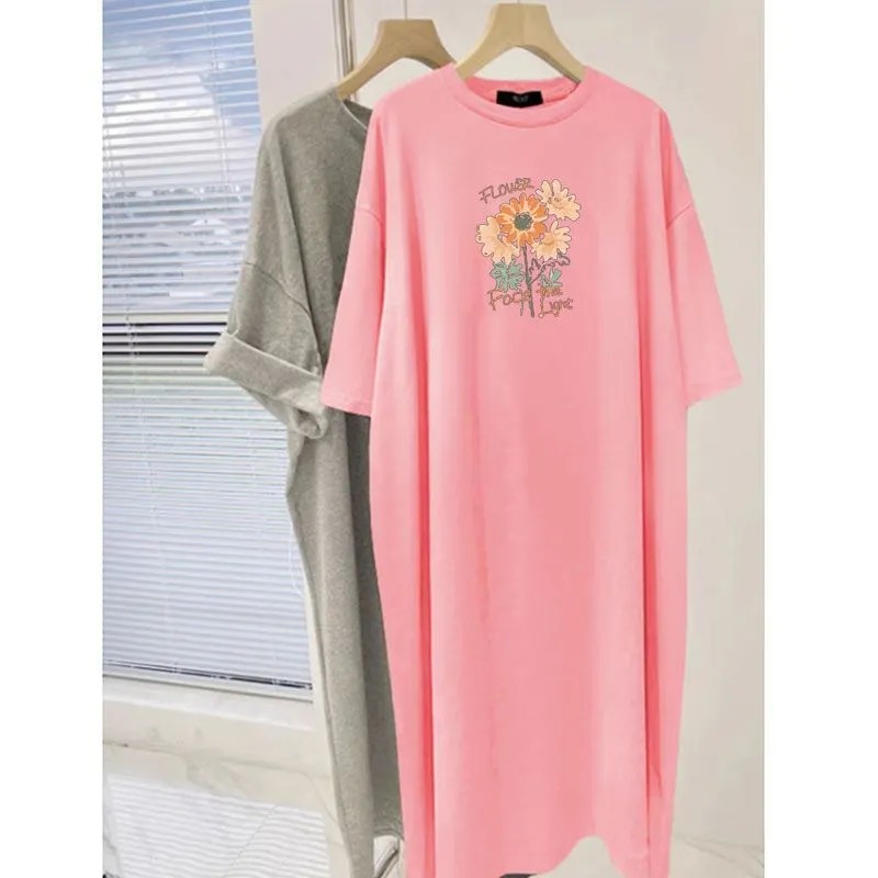 Women's Flower Print Oversized - Longline Tee Oversized review and price