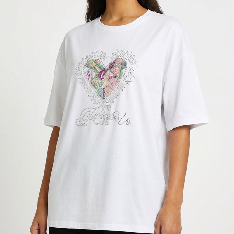 Women's Butterfly Embroidery R - Longline Tee Oversized review and price