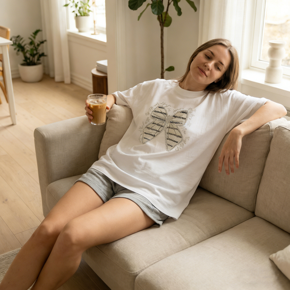 Women's Butterfly Embroidery R - Longline Tee Oversized review and price