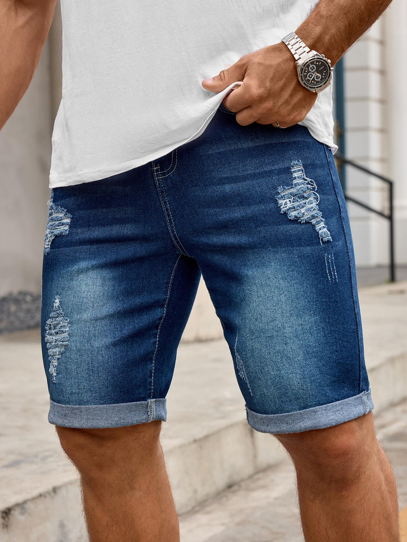 Men Denim Trousers Jeans Short - Street Fashion Jeans review and price