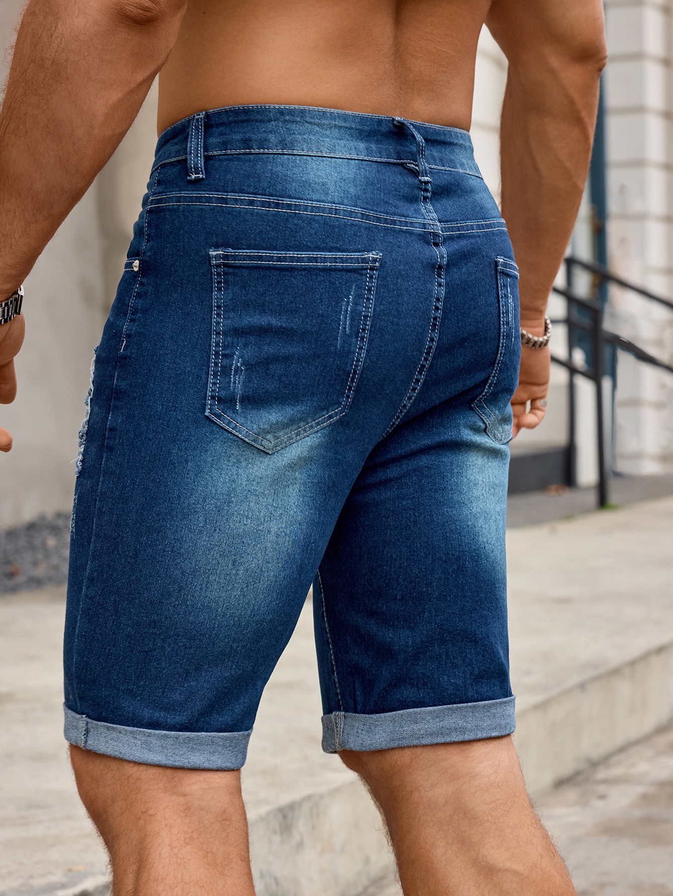 Men Denim Trousers Jeans Short - Street Fashion Jeans review and price