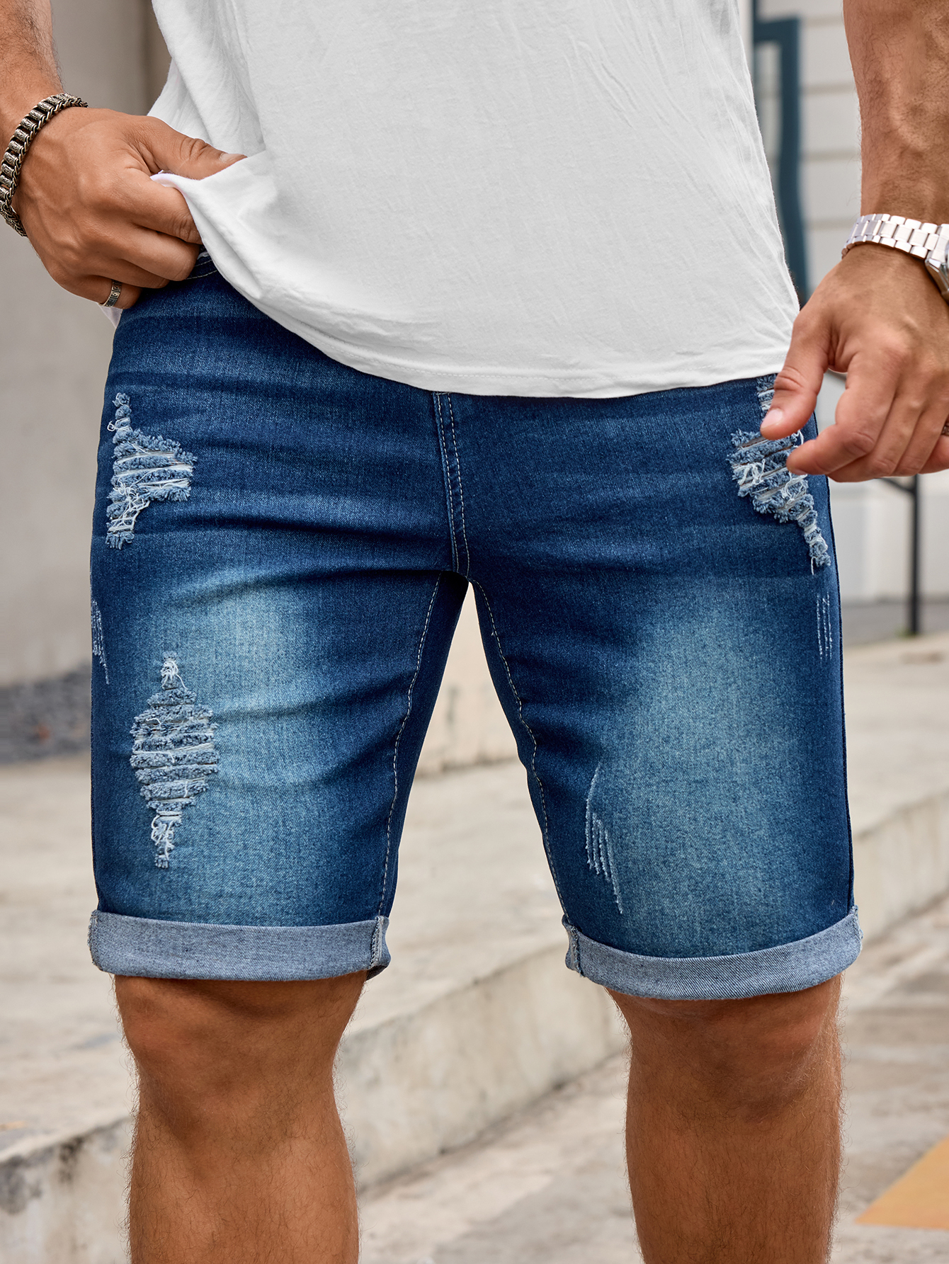 Men Denim Trousers Jeans Short - Street Fashion Jeans review and price
