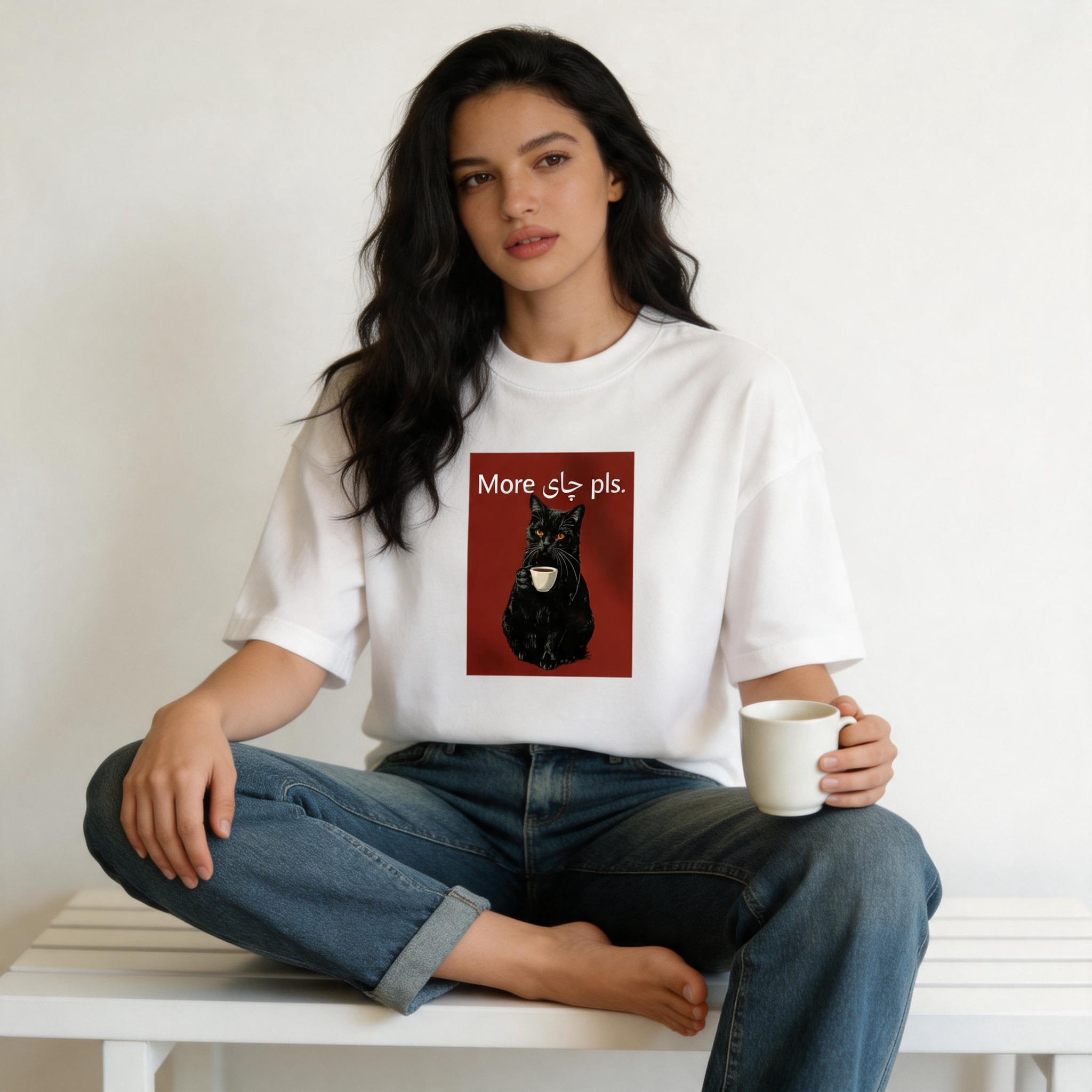 More Tea Cat Graphic T Shirts  - Fashion Street Cat review and price
