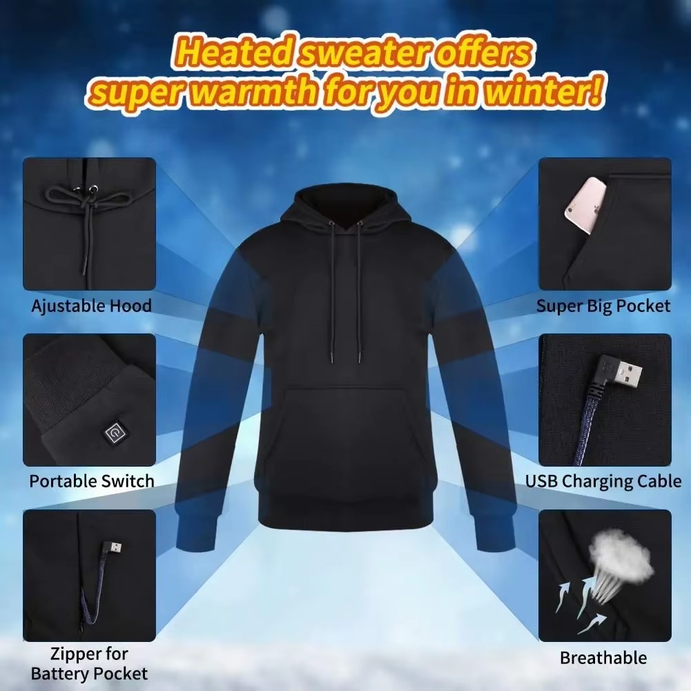Women USB Heating Hoodies Men  - Street Fashion Harajuku review and price