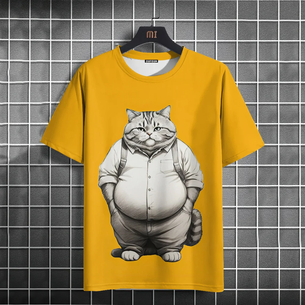 Summer Men T-Shirt Fun Cat 3D  - Fashion Street Cat review and price