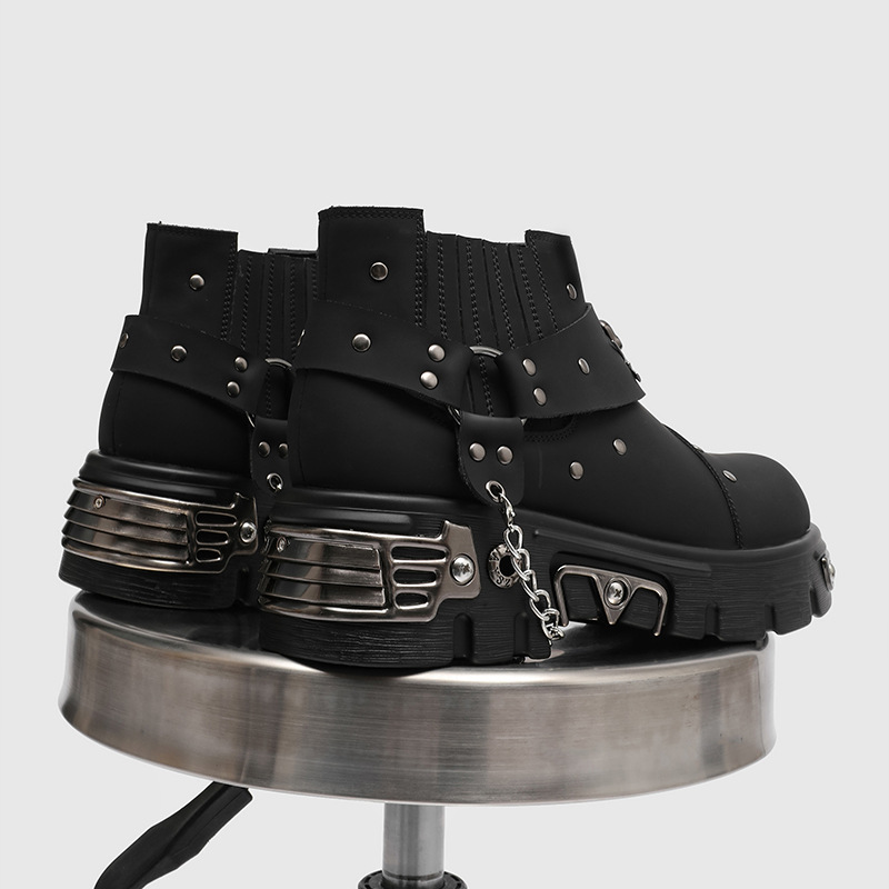 Rock Punk Metal Patchwork Moto - Street Fashion Style Male review and price