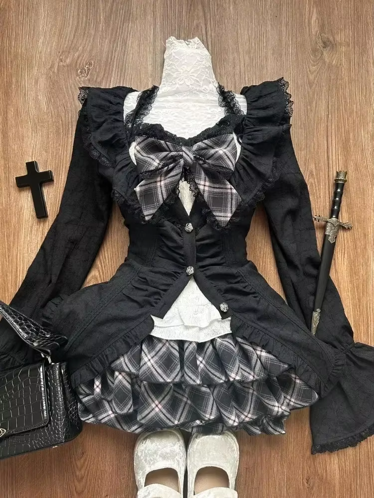 Gothic Y2k Vintage Preppy Styl - Street Fashion Harajuku review and price