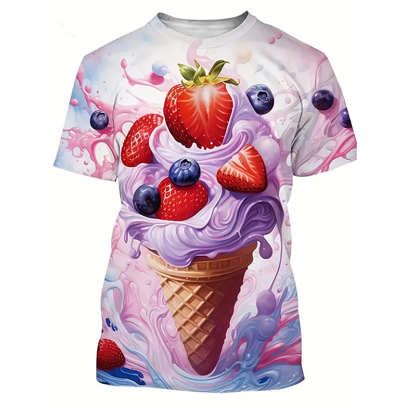 Ice Cream Color Fashion T-shir - Street Fashion Trends 2025 review and price