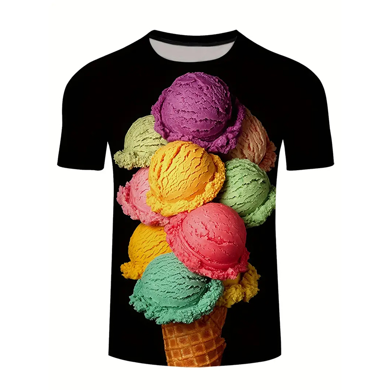 Ice Cream Color Fashion T-shir - Street Fashion Trends 2025 review and price