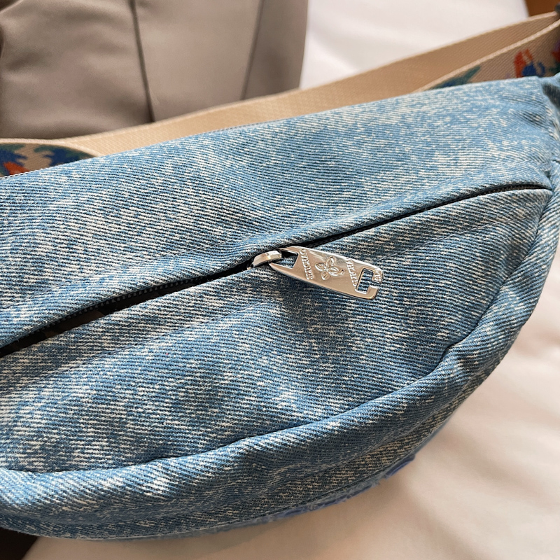 Denim Blue Chest Bags For Wome - Street Fashion Trends 2025 review and price